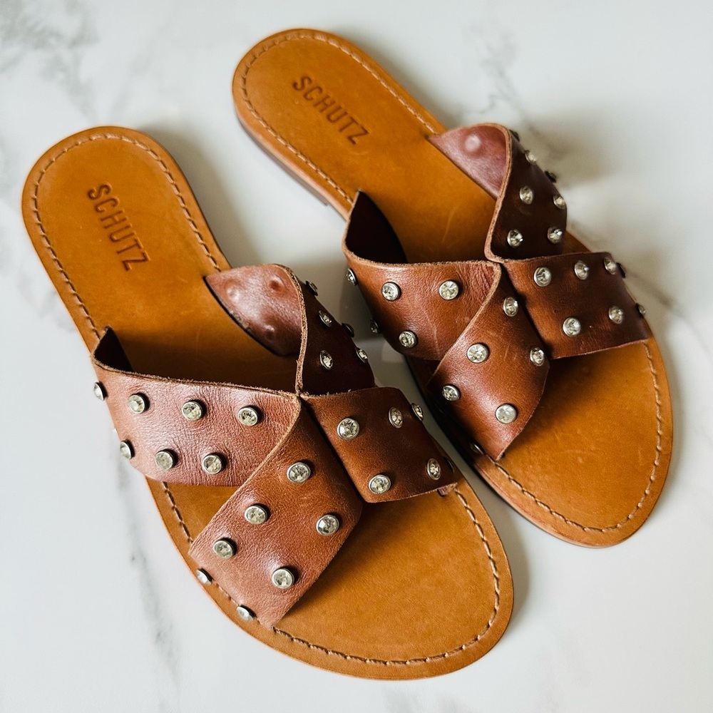 Schutz Gem-Studded Sandals Sz 7.5